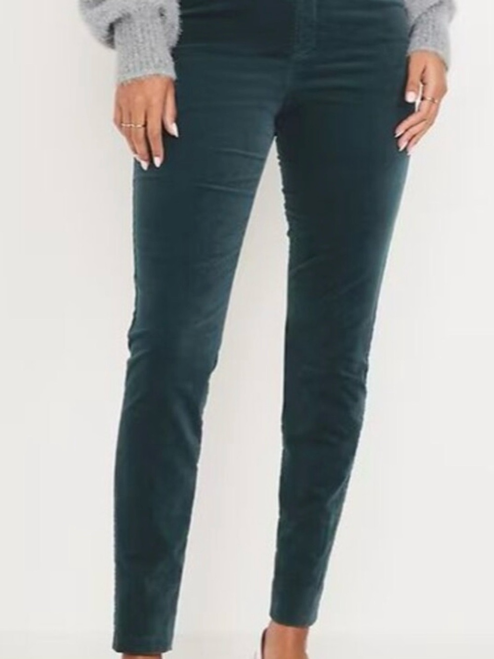 Old navy NWOT Slim High-Rise Velvet Pants in Deep Teal SZ 8